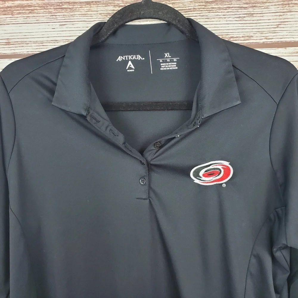 Lot of 3 Antigua Womens XL NHL Carolina Hurricanes Red/Black Polo Shirts - Picture 12 of 15